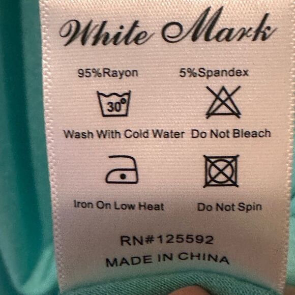 White Mark Womens V Neck Short Sleeve Tunic Top mint Women's Top - Picture 11 of 14